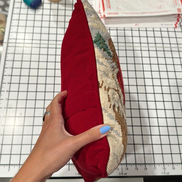 Vintage Santa Clause Needlepoint Decorative Pillow - Picture 3 of 6